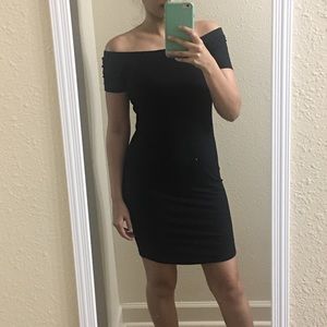 Black off shoulder dress